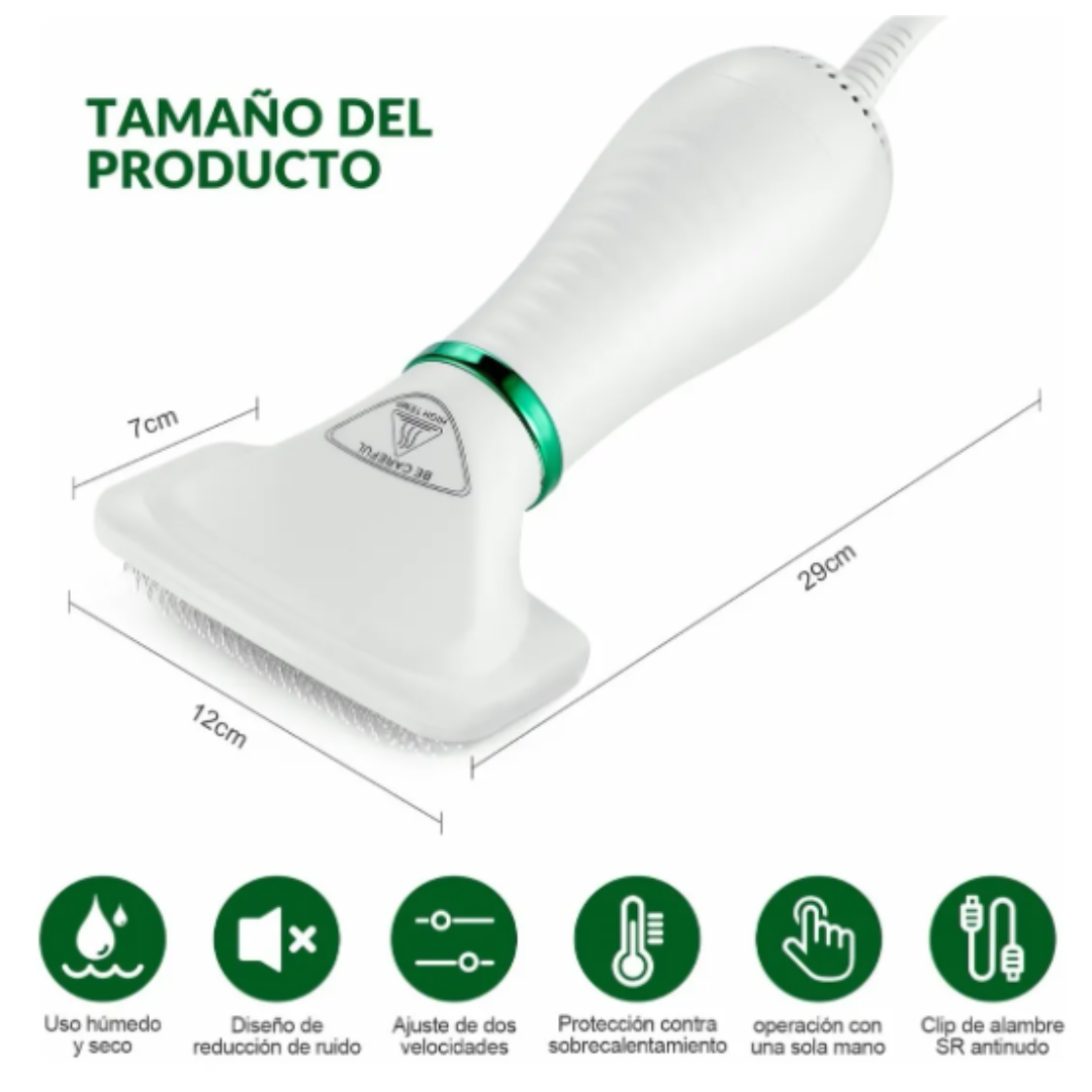 CEPILLO CON SECADORA PARA PERROS