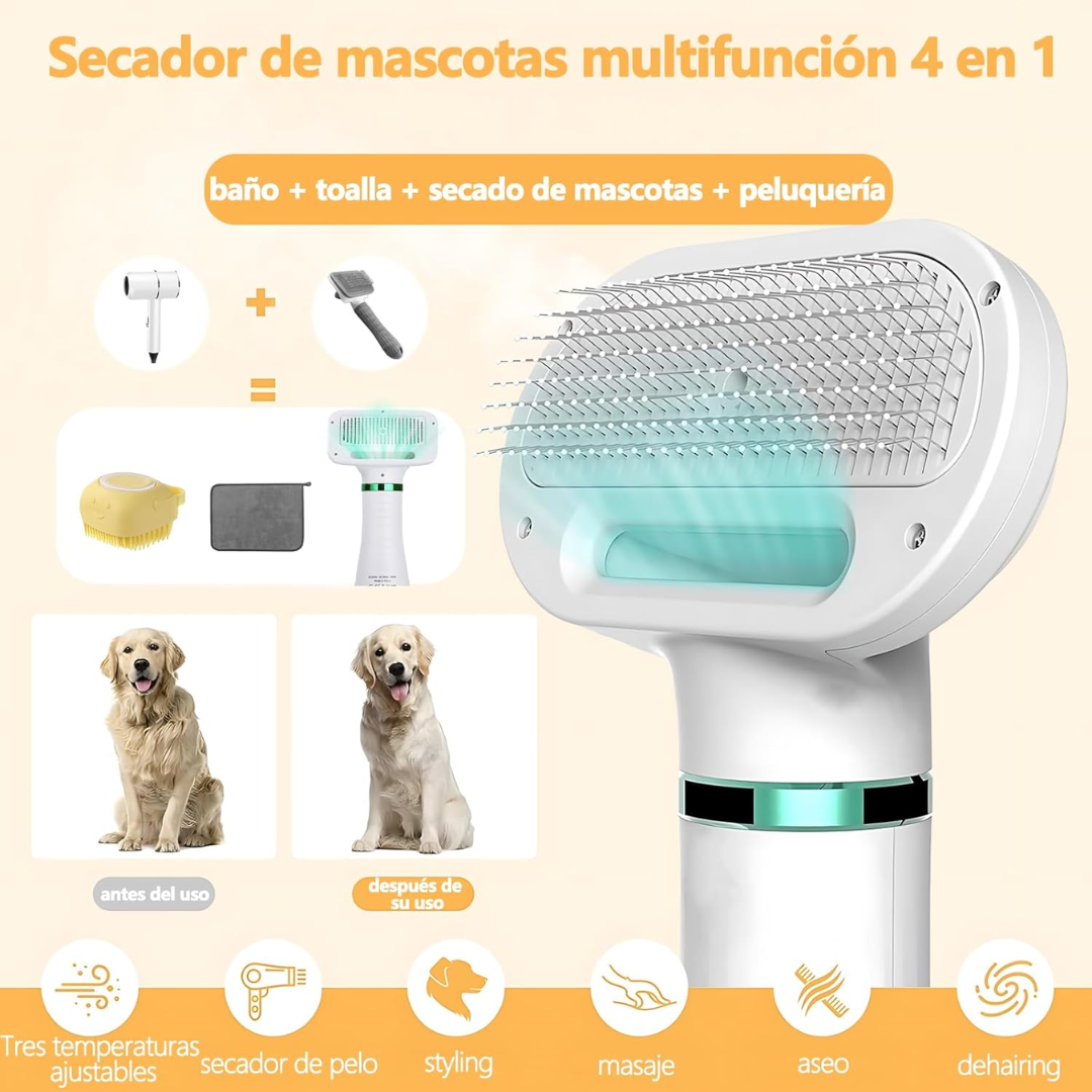 CEPILLO CON SECADORA PARA PERROS